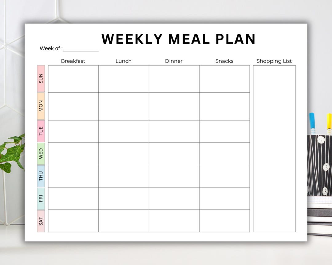 Household Menu.pdf Meal Planner Printable PDF, Weekly Meal Planning Template, Digital Food ...