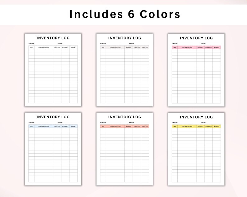 Inventory Tracker Printable PDF, Business Inventory Sheet, Product ...