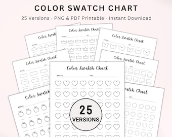 Swatch Test PRINTABLE. Color Test. Color Swatch. Marker Set. Marker Test. Colour Swatch. Colour Test. Coloring Swatch Chart Instant Download
