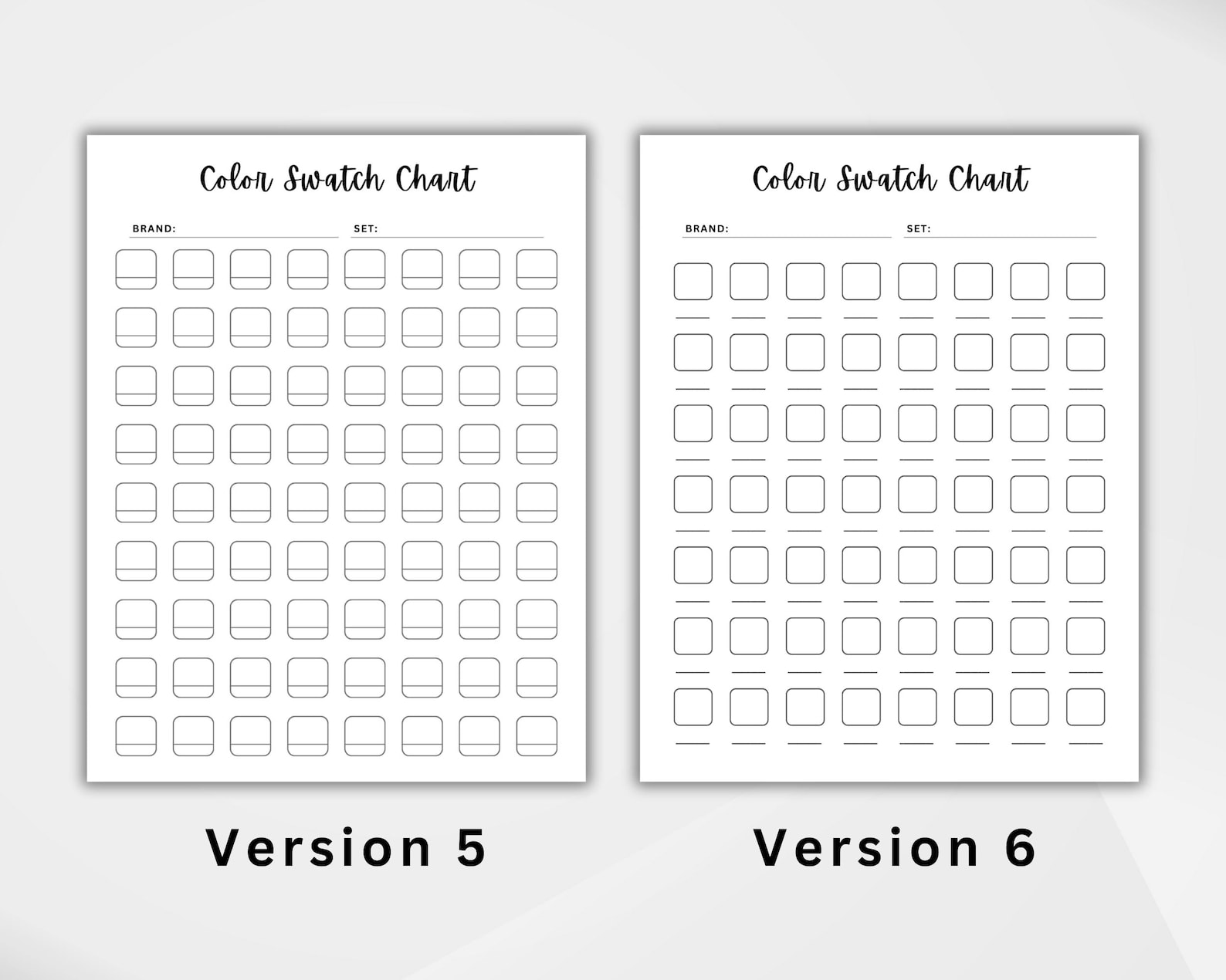 Color Swatch Chart Printable, Marker Color Sheet, Color Palette Swatch ...