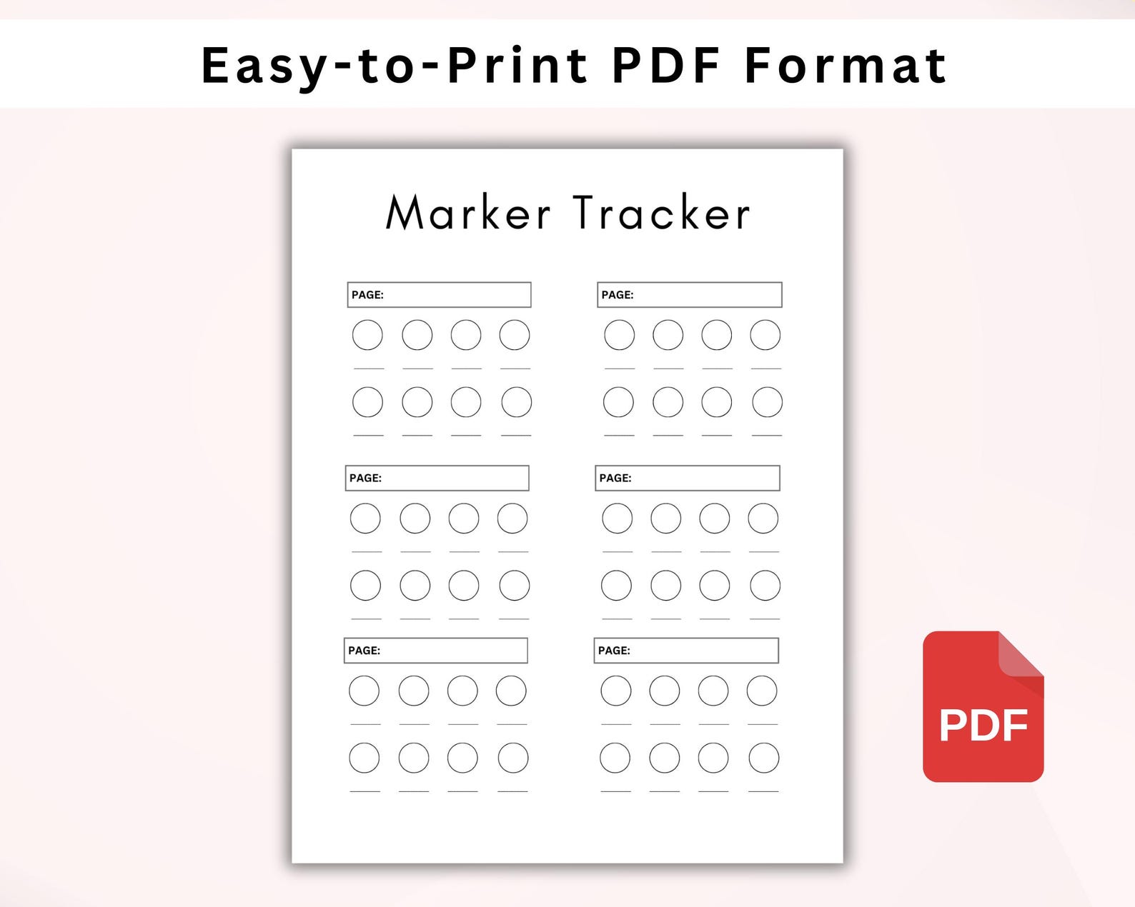 Printable Marker Tracker. Color Swatch Journal Page. Marker Tracker