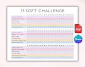 Editable 75 Soft Challenge Tracker. Printable 75 Soft Challenge Tracker. 75 Day Challenge. Fitness & Health Journal. Weight Loss Challenge