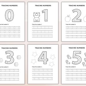 Printable Number Tracing Worksheets Traceable Numbers Preschool Worksheet 0-10 Number Tracing Handwriting Practice Learning Numbers PDF