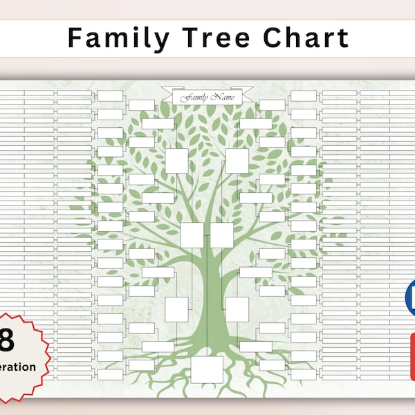 Printable Family Tree Etsy Printable Family Tree Etsy