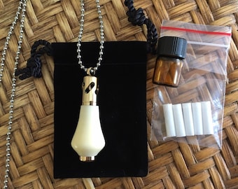 Aromatherapy Necklace - Cream & 24kt Gold