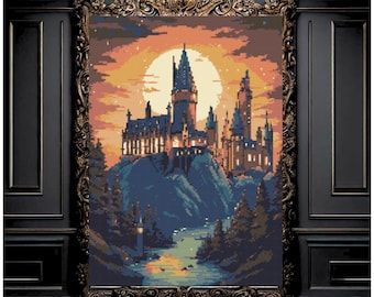 Wizard School Cross Stitch Pattern, instant download