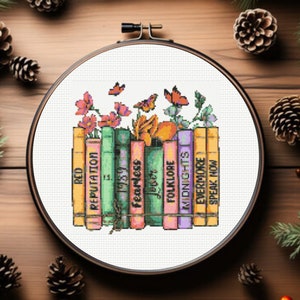Books Cross Stitch Pattern - Book Lover Cross Stitch Pattern - Instant Download