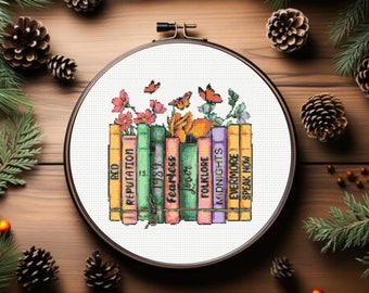 Books Cross Stitch Pattern - Book Lover Cross Stitch Pattern - Instant Download
