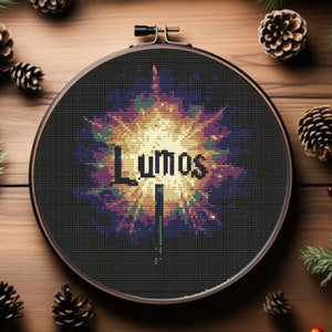 Magic cross stitch pattern, Wizard Cross Stitch Pattern -  Lumos Cross Stitch Pattern, instant download