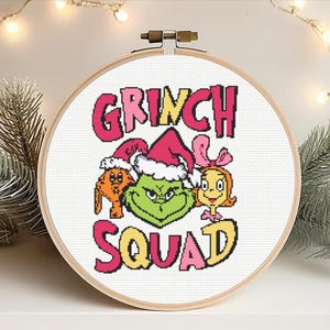 Grinch Cross Stitch Pattern,  Grinch Christmas Lights Cross Stitch, Grinch, Christmas Cross Stitch, instant download,