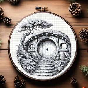 Fantasy House Cross Stitch pattern, Fantasy Earth Cross Stitch, instant downlaod”