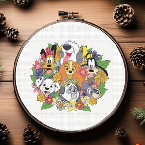 Korsstygnsmönster för kända hundar, omedelbar nedladdning