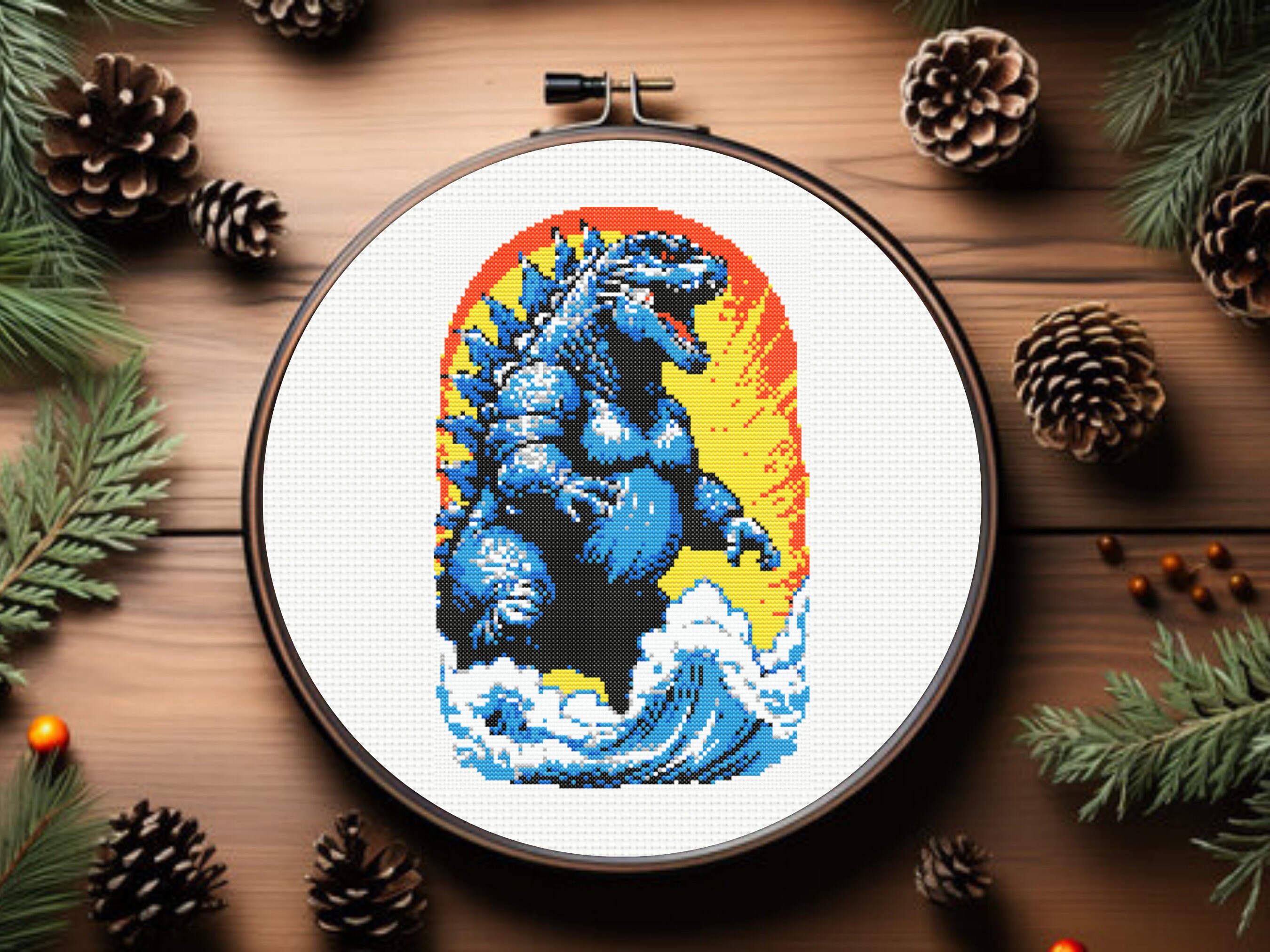 Sweeter Godzilla Pattern Godzilla Cross Stitch Pattern, Monster Cross Stitch Pattern, Instant ...