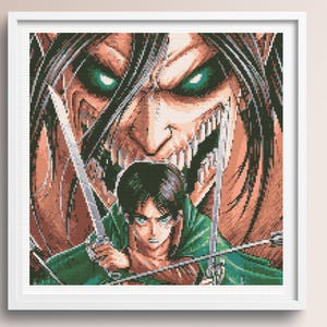 Titan Fighters Cross Stitch Pattern - Anime Cross Stitch Pattern, Instant Download