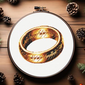 Magic Ring Cross Stitch Pattern, Middle Earth Ring Cross Stitch Pattern, instant PDF download
