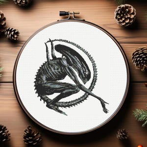 Alien Cross Stitch Pattern, Alien 1979 Cross Stitch Pattern - Instant Download