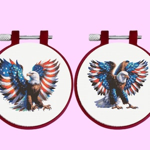 American Eagle Cross Stitch Pattern, Patriotic Cross Stitch Pattern, USA Cross Stitch Pattern, USA Flag Cross Stitch, instant Download