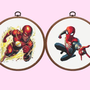 Hero Cross Stitch Pattern, Set of 2 Heros Cross Stitch Pattern, instant download,