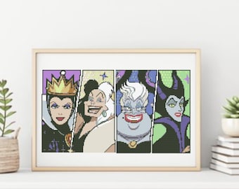 Villains Cross Stitch Pattern,  instant Download
