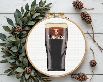 Guinness Cross Stitch Pattern, Irish Beer Cross Stitch Pattern, Instant PDF Download