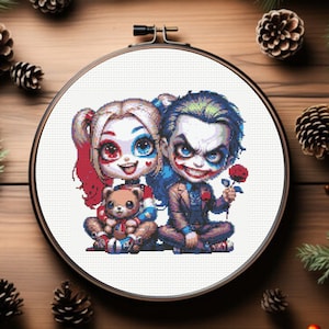 Hero Cross Stitch Pattern - Harley Cross Stitch Pattern Joker Cross Stitch Pattern, instant download,