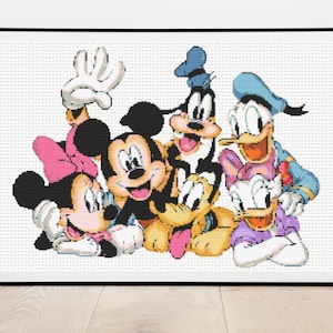Mickey Mouse Cross Stitch Pattern - Mickey and Firends, Instant Download