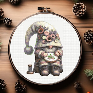Cross Stitch Gnome Cross Stitch Pattern  - Instant Download