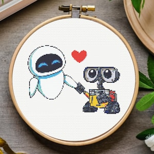 Love Robots Cross Stitch Pattern , instant download