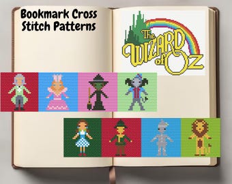 Padrões de Ponto Cruz para Marcadores de Livro do Mágico de Oz - Download Imediato