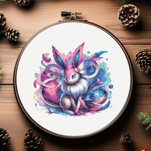 Sylveon Cross Stitch Pattern, instant download