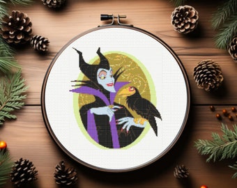 Evil Queen Cross Stitch Pattern, Snow White Villain Cross Stitch Pattern, instant download