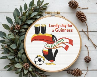Guinness Cross Stitch Pattern, Toucan Cross Stitch Pattern, Instant PDF Download