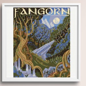 Fantasy Earth Cross Stitch Pattern,  Fangorn Cross Stitch Pattern - instant downlaod, 12 DMC Colors, instant download