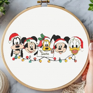 Christmas Cross Stitch Pattern, Mickey Mouse and Friends Cross Stitch Pattern - Instant Download