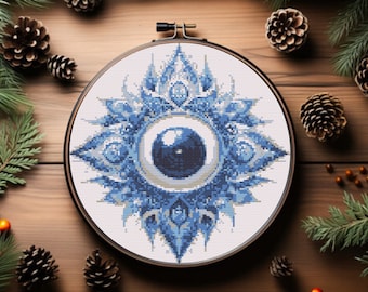 Evil Eye Cross Stitch Pattern,  Eye Cross Stitch, House Blessing Cross Stitch, Nazar Cross Stitch Pattern, instant download