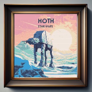 Korsstygnsmönster Star Wars Planet, korsstygnsmönster Hoth - direkt nedladdning