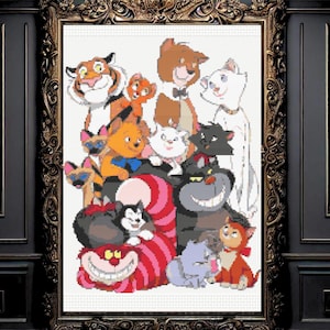 Famous Cats Cross Stitch Pattern, instant download