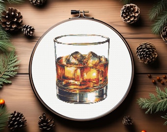 Schema punto croce Whiskey, download immediato