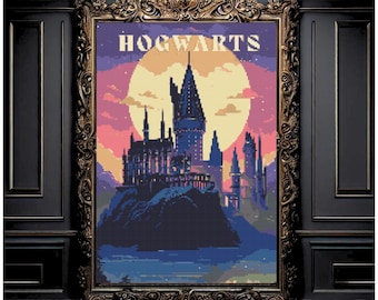 Wizard School Cross Stitch Pattern, instant download