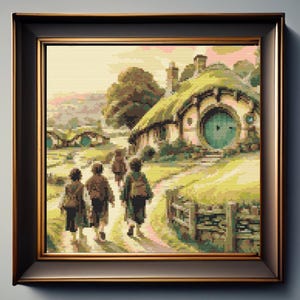 Shire Cross Stitch Pattern,  Fantasy Earth Cross Stitch Pattern, instant PDF download