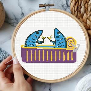 Sardinas Cross Stitch Pattern, Sardines Can Cross Stitch Pattern, Funny Sardines, instant Download