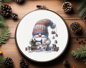 Quilt Wichtel Kreuzstichmuster - Niedliches Gnome Kreuzstich Muster, sofort download
