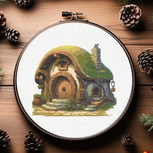 Fantasy House Cross Stitch Pattern, Magic Home ,  instant downlaod