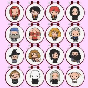 Wizard cross stitch pattern, Set of 16 Wizard Cross Stitch Pattern,  instant download
