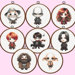 Wizard cross stitch pattern, Set of 8 Wizard Cross Stitch Pattern, Magic cross stitch pattern,  instant download