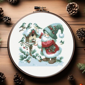 Christmas Gnome Cross Stitch Pattern, Santa Gnome Cross Stitch Pattern, instant download