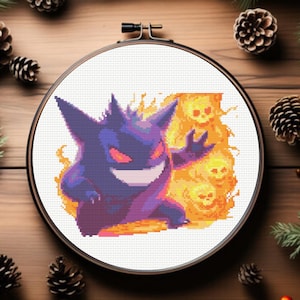 Gengar Kreuzstichmuster, sofortiger Download
