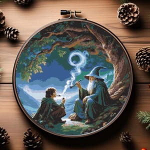 Magic Cross Stitch Pattern, Fantasy Earth Cross Stitch Pattern, instant downlaod”