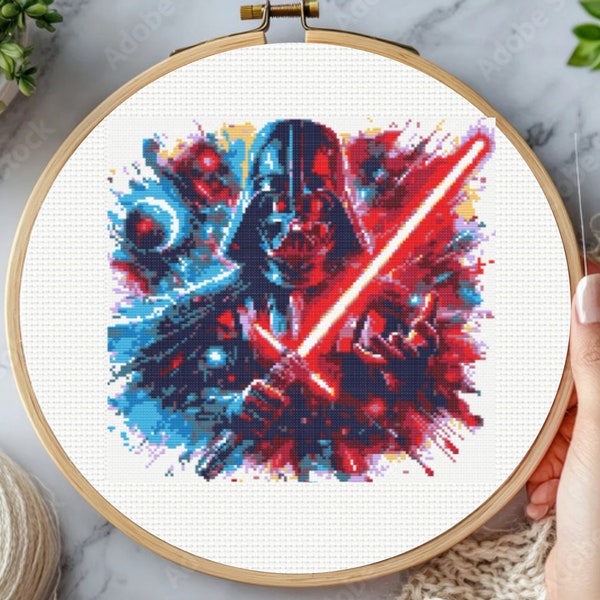 Darth Vader Cross Stitch Pattern, Star Wars Cross Stitch Pattern, instant PDF Download