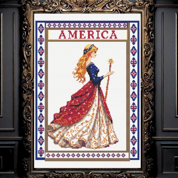 Liberty Cross Stitch Pattern, Patriotic Cross Stitch Pattern, USA Cross Stitch Pattern, America Cross Stitch, instant Download